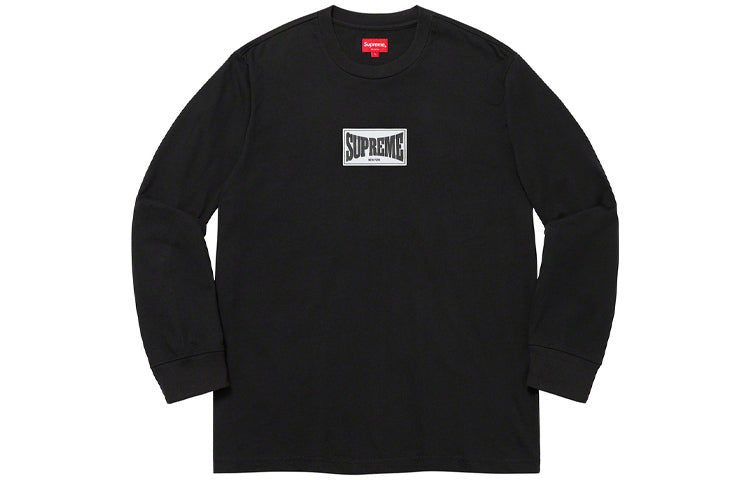 Supreme Woven Label L/S Top 'Black White' SUP-FW20-269