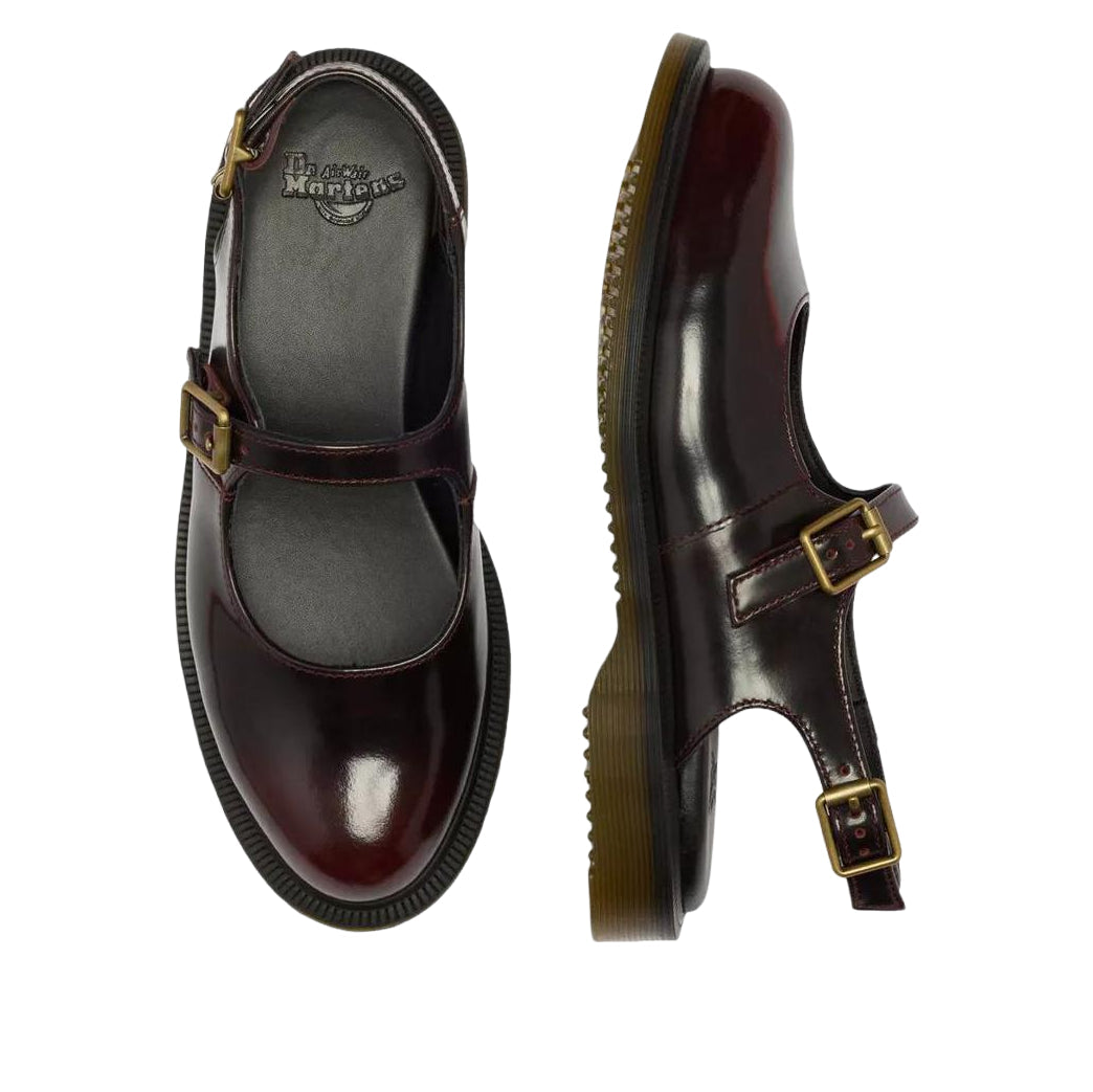 (WMNS) Dr. Martens Madaline Mary Jane Rub Off Leather Sling Back 'Cherry Red' 42133600