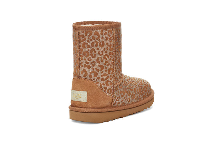 (PS) UGG Classic II Glitter Leopard Fleece Lined Brown 1112388T-CHE