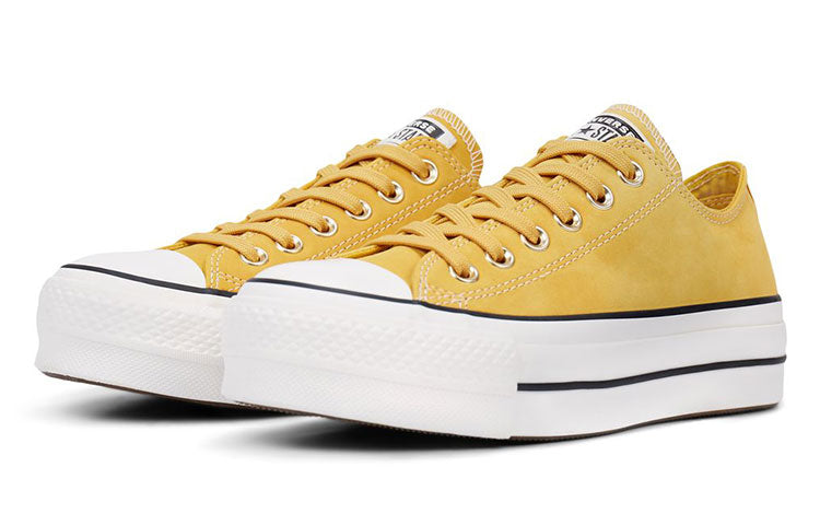 (WMNS) Converse Chuck Taylor All Star Platform Nubuck Low-top Thick Sole 'Yellow White' 565856C