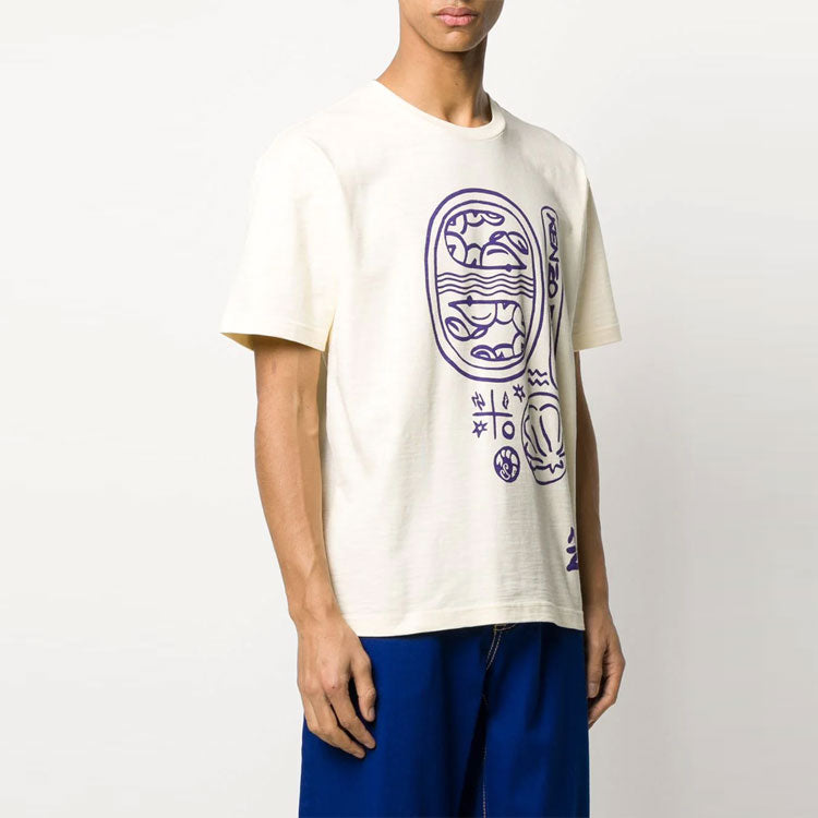 Men's KENZO Casual Round Neck Short Sleeve Creamy White FA55TS0434SB-03