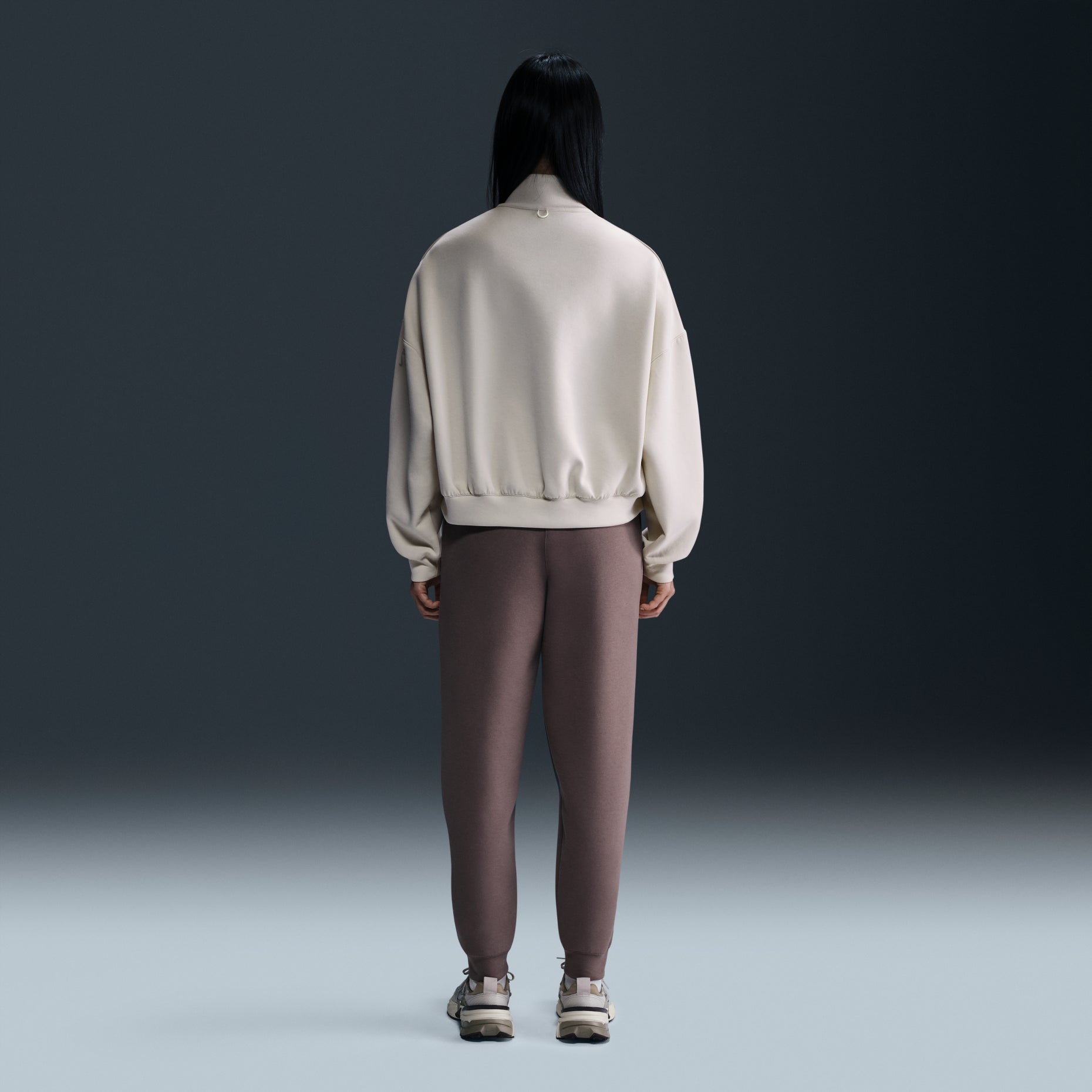(WMNS) Nike 24.7 ImpossiblySoft Dri-FIT 1/2-Zip T-shirt Oversized Fit 'Light Orewood Brown' HQ8189-104