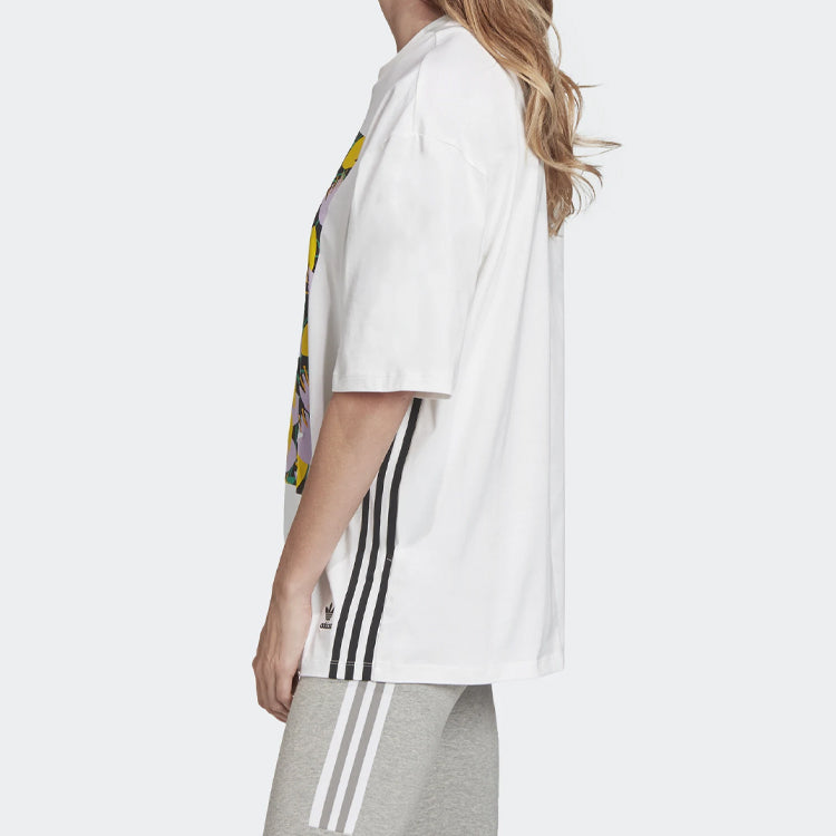 (WMNS) adidas originals GRAPHIC Flowers Short Sleeve White FL4080