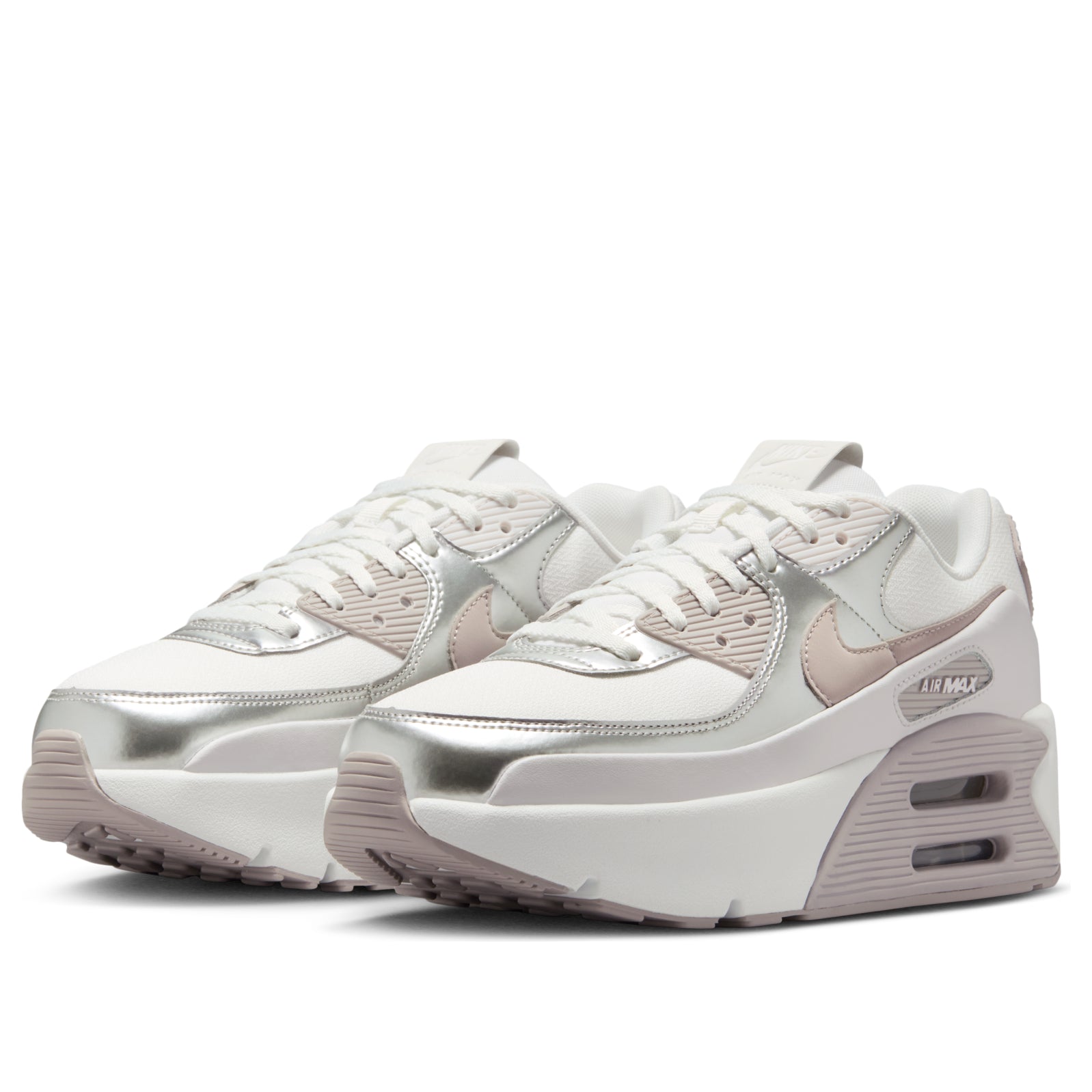 (WMNS) Nike Air Max 90 LV8 'Summit White Bust Gray Metallic Platinum' IB0170-101