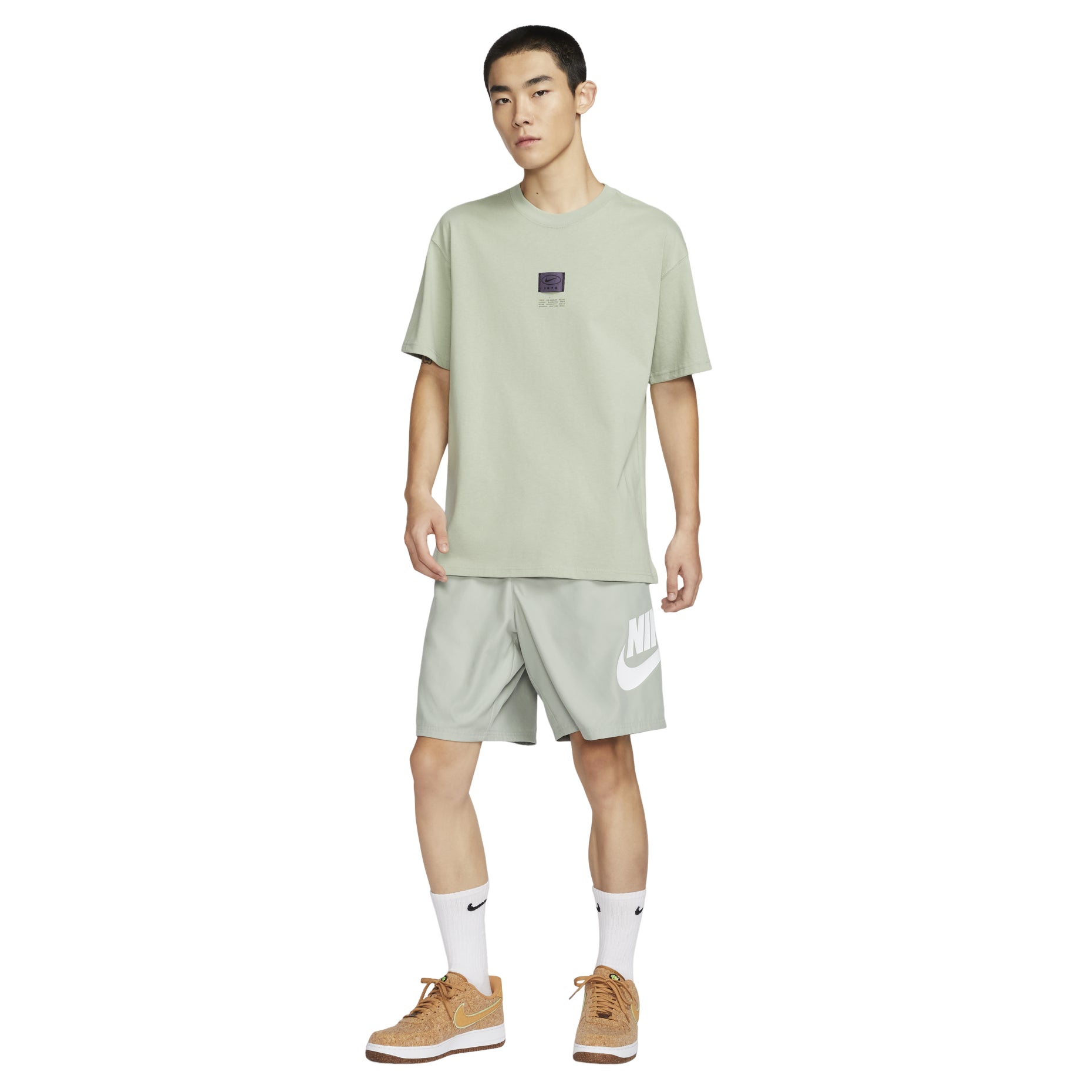 Nike Sportswear Label T-shirt Asia Sizing 'Light Green' FZ5393-370