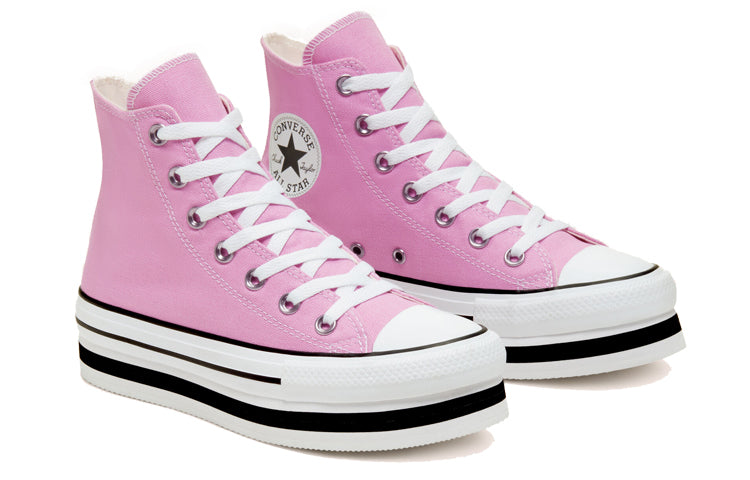 (WMNS) Converse Everyday Platform Chuck Taylor All Star Thick Sole Pink White Sneakers 'Pink Blue' 567995C