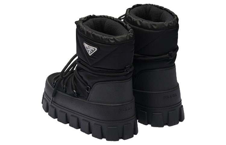 (WMNS) PRADA Logo Plaque Snow Boots 'Black' 1U007N_3LFV_F0002_F_040