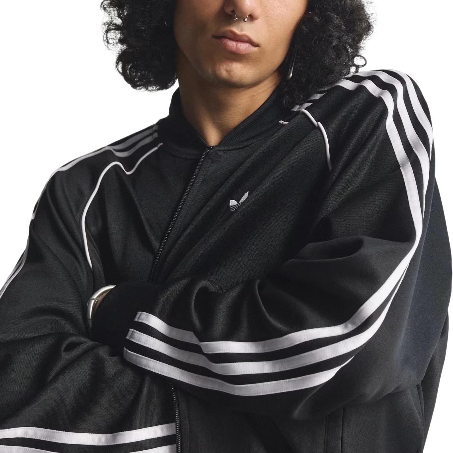 adidas Adicolor Classics Loose Track Jacket Asia Sizing 'Black White' KE0806