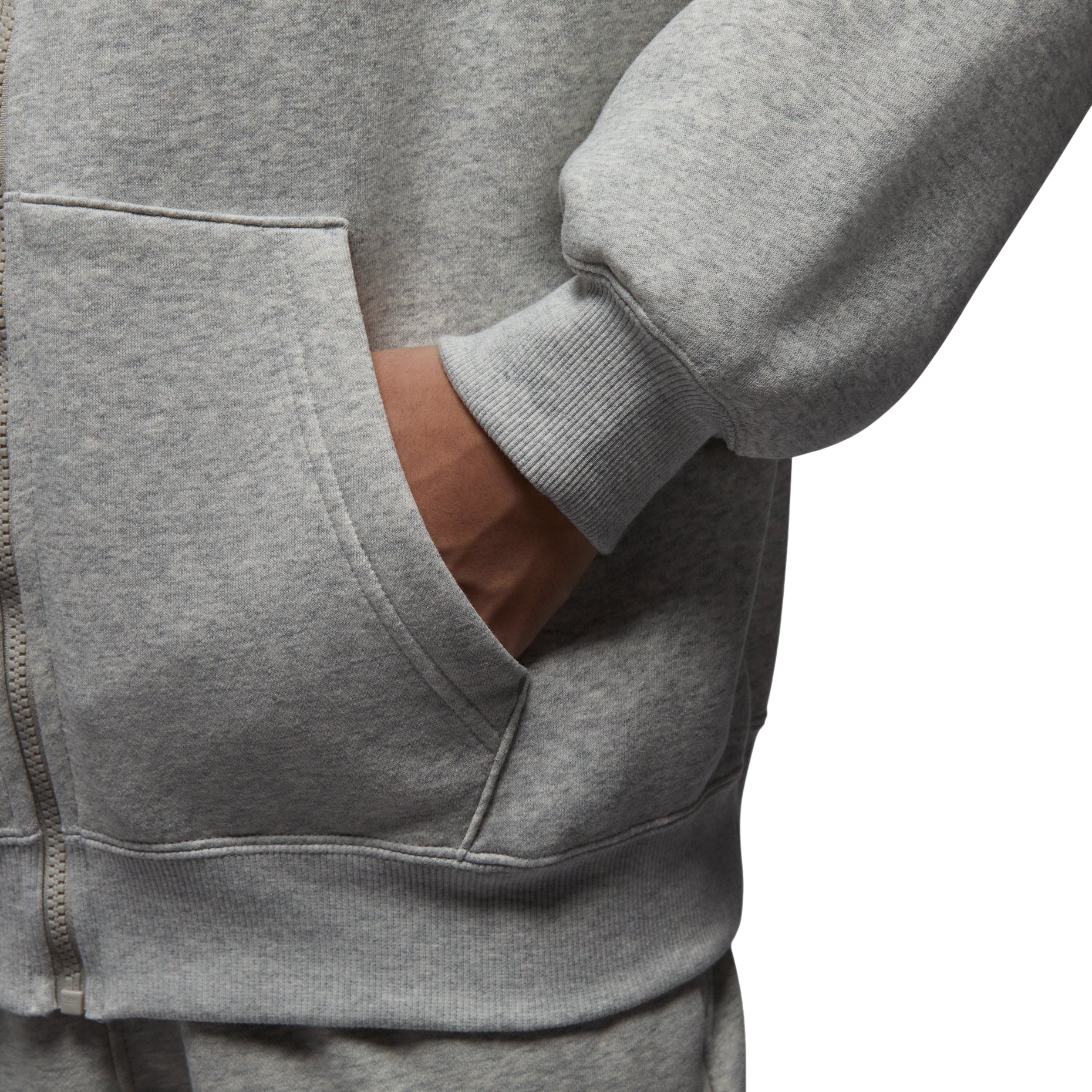 Air Jordan Brooklyn Fleece Oversized Full-Zip Hoodie 'Grey Heather' IB7232-050