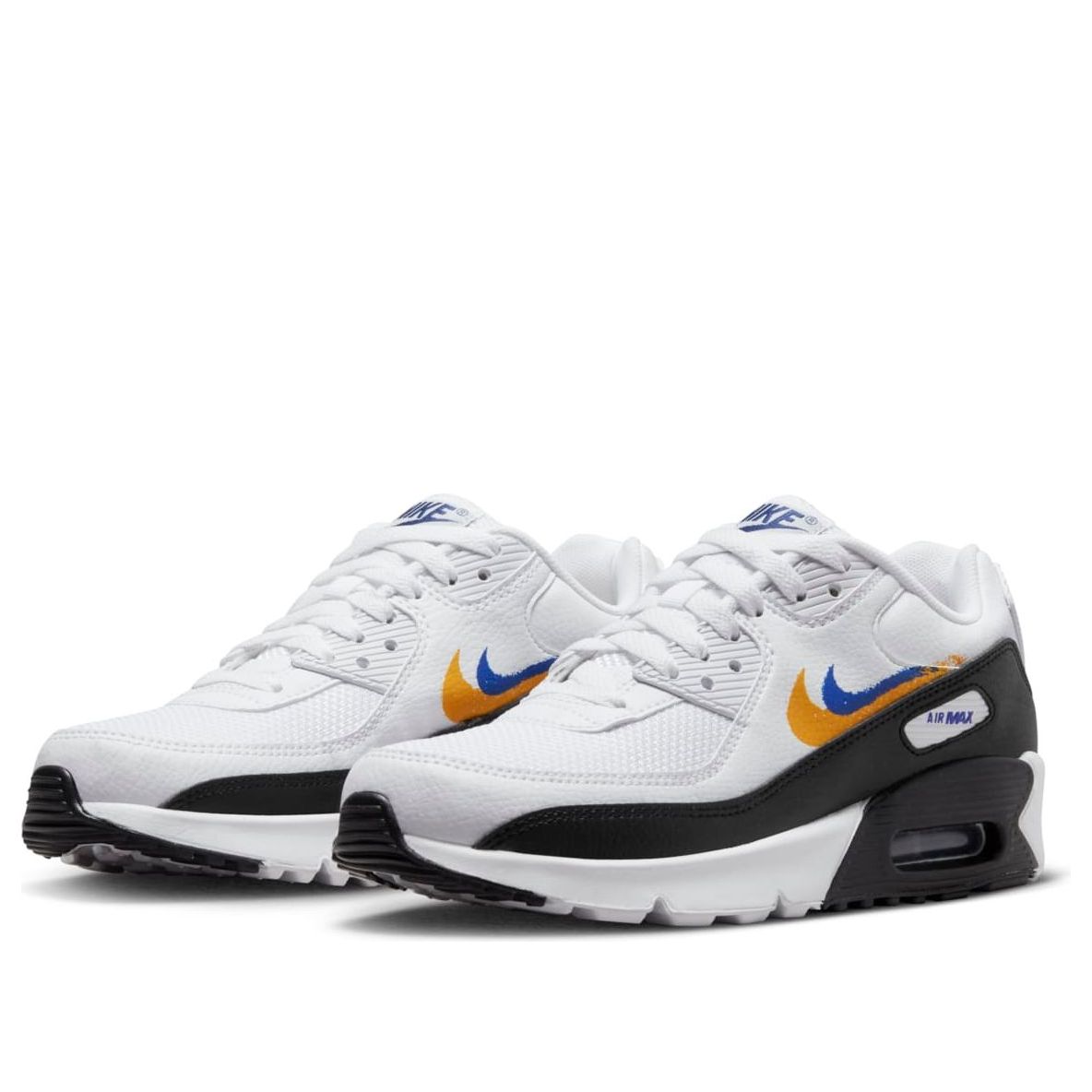 (GS) Nike Air Max 90 'Double Swoosh White Black Gold Royal' FJ4592-100
