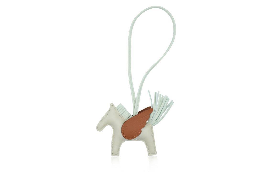 HERMES Lambskin Pendants Unisex White