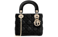 DIOR Lady Dior Velvet Dior Bag Shoulder Bag Crossbody Bag Handbag Mini Women's Black