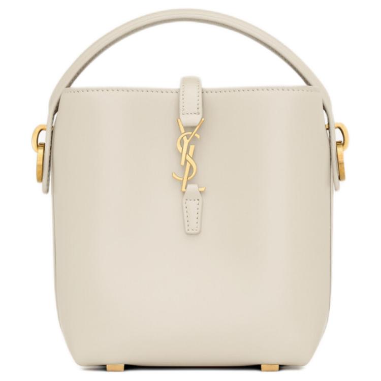 SAINT LAURENT Leather Handbag Mini Women's Ecru