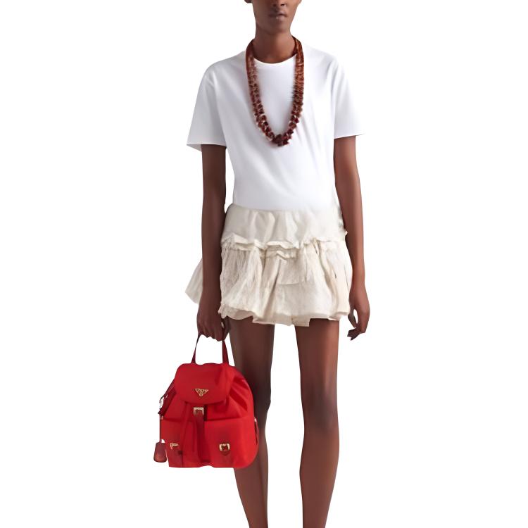 PRADA Crinkled Ruffled Miniskirt