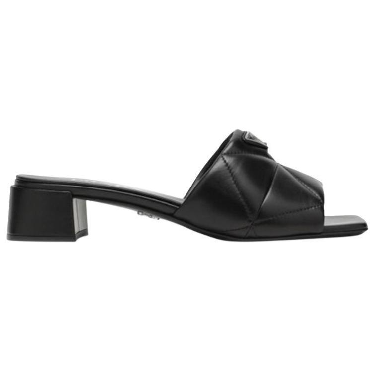 PRADA 45mm Triangle-logo Leather Sandals