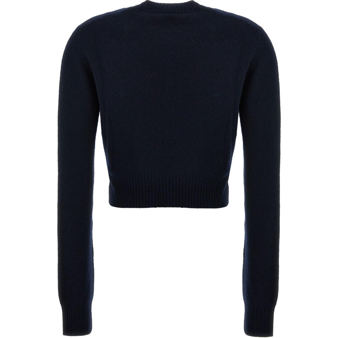 MIU MIU Logo Intarsia Crewneck Knitted Jumper