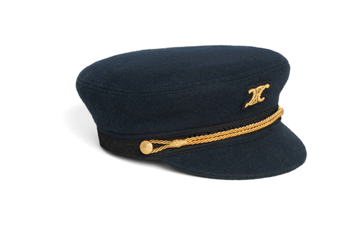 CELINE Triomphe Sailor Cap In Wool Cloth