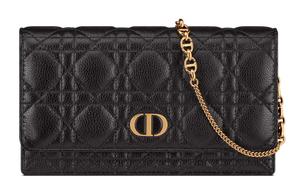 DIOR Caro Soft Cow Leather Handbag, Shoulder Bag, Crossbody Bag Regular Women's Black