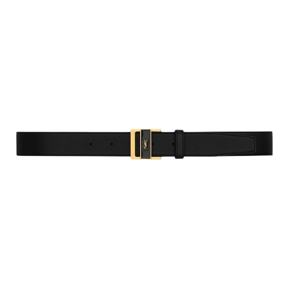 SAINT LAURENT Gio Logo Plaque Belt