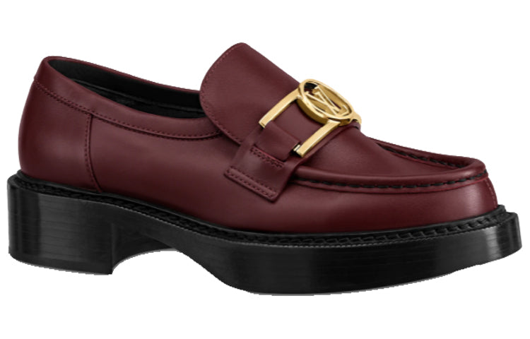 LOUIS VUITTON LV Academy Loafers Casual Shoes Women's Brown Red
