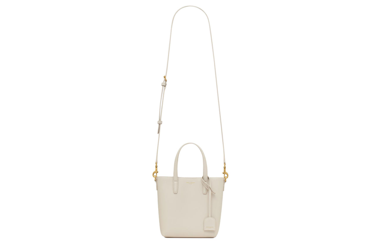 SAINT LAURENT Cow Leather Shoulder Bag Crossbody Bag Handbag Unisex Vintage White