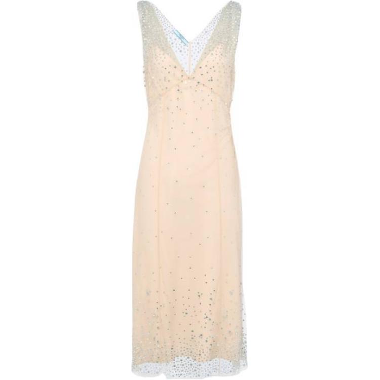 PRADA Crystal embellished Tulle Midi Dress