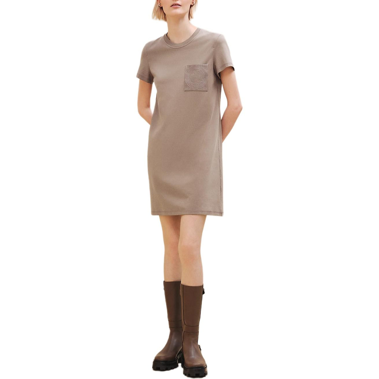 HERMES FW24 Short Sleeved Dresses Women's Gray