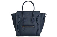 CELINE Luggage Cow Leather Handbags Shoulder Bag Crossbody Bag Extra Small Women's Marine Blue