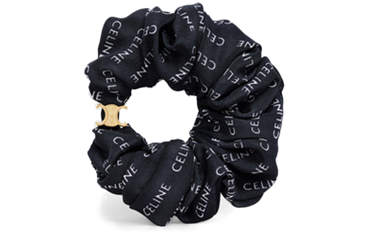 CELINE Scrunchy Rayure In Silk And Brass With Gold Finish