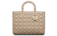 DIOR Lady Dior Sheepskin Dior Bag Shoulder Bag Crossbody Bag Handbag Large Size Women's Sand