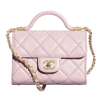 CHANEL Calfskin Flap Bag, Shoulder Bag, Crossbody Bag, Handbag Mini Women's Pink