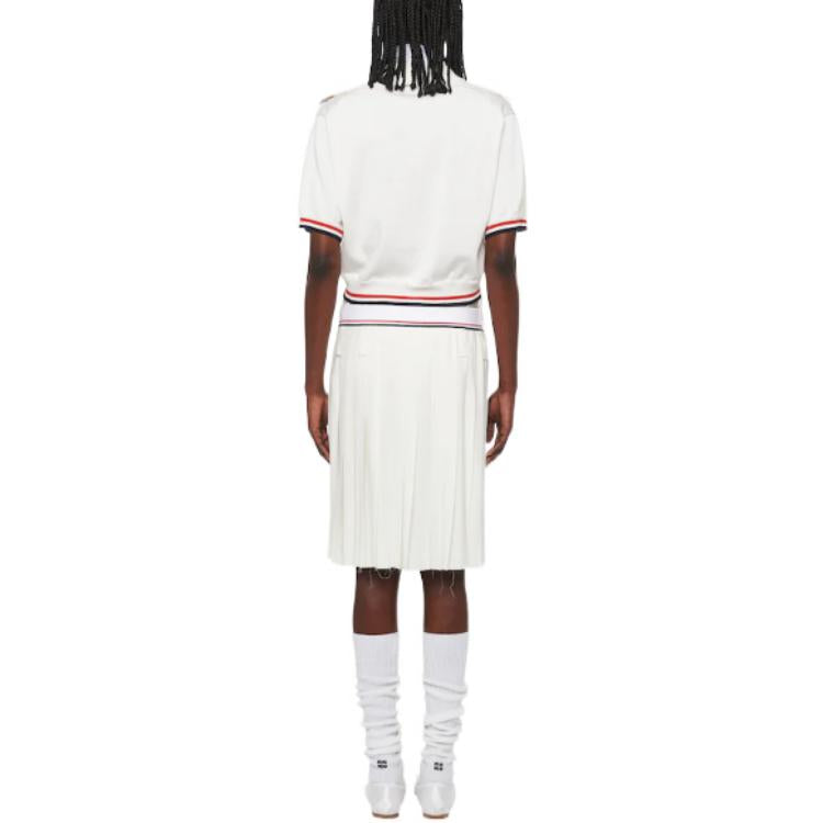 MIU MIU Logo Waistband Pleated Skirt