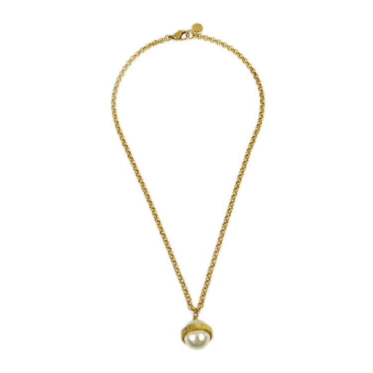 CELINE Gold-Plated Pearl Necklaces Women's Gold