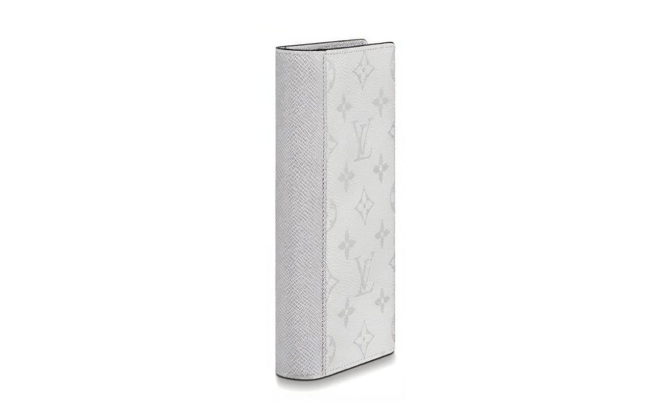 LOUIS VUITTON Brazza Wallet Monogram Antarctica Taiga White