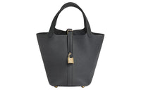 HERMES Picotin Lock Clemence Bullock Leather Basket Bag Handbag Bucket Bag Women's H0 Misty Gray