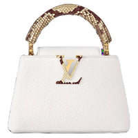 LOUIS VUITTON Capucines Taurillon Leather One Shoulder Handbag Mini Women's White