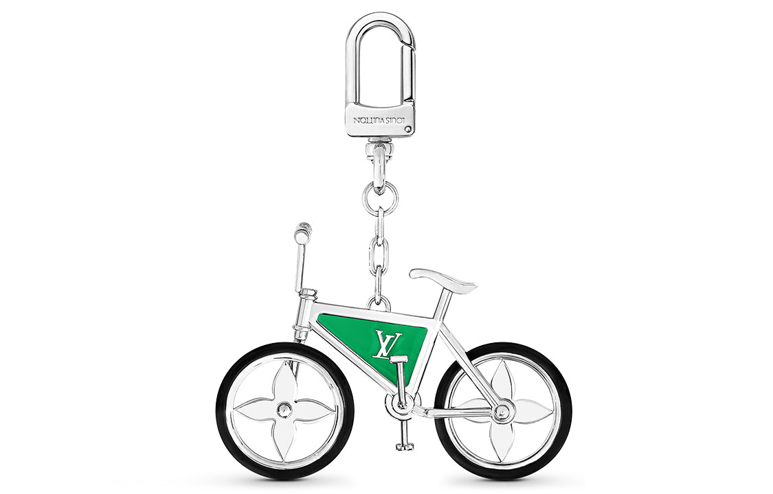 LOUIS VUITTON Metal Enamel Rubber Pendant Unisex Silver