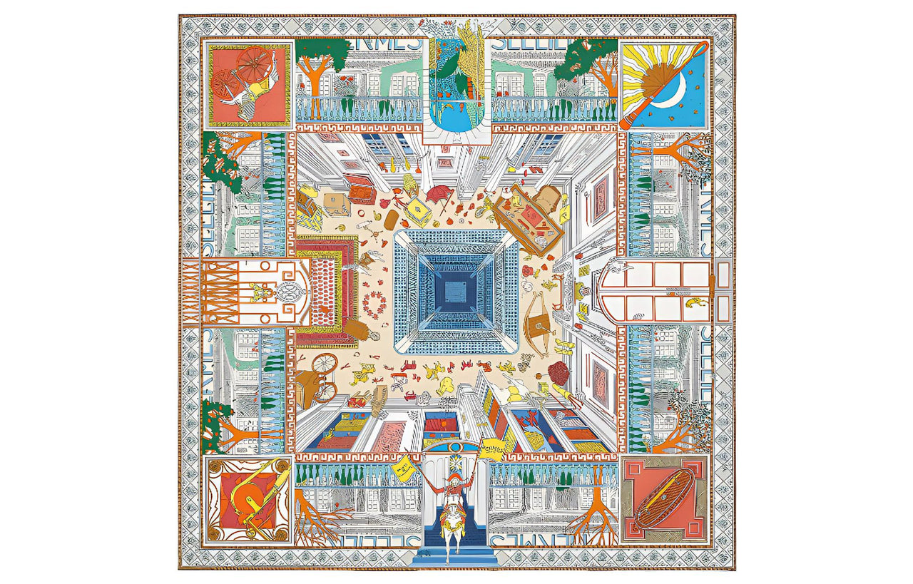 HERMES Silk Scarf Women's Multicolor