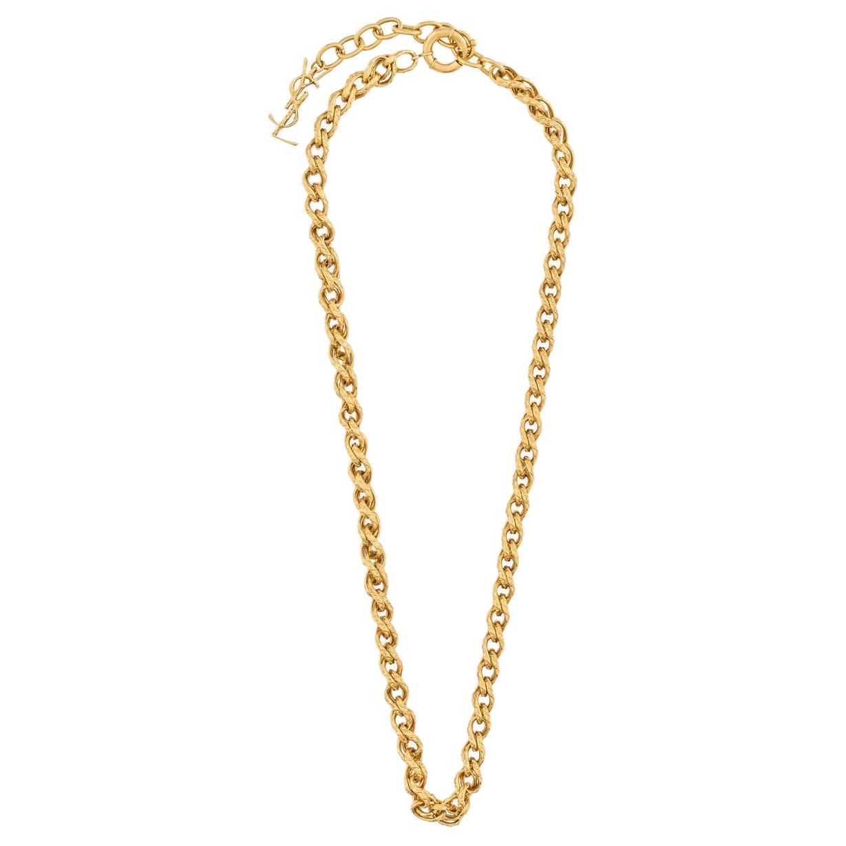 SAINT LAURENT Brass, Metal Necklaces Unisex Gold
