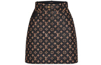 LOUIS VUITTON New Quarterly Products Of LV Leather Short Skirts Women's Brown