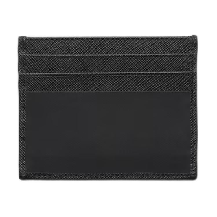 PRADA Recycled Nylon With Saffiano Leather Card Holder Men's Black
