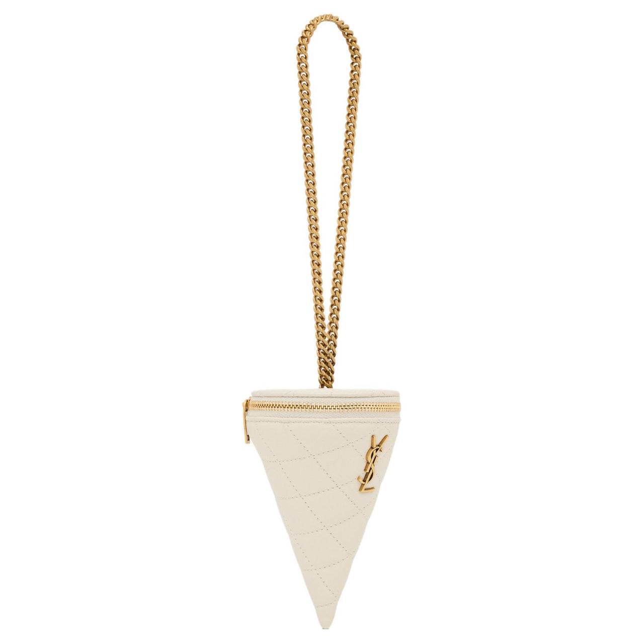 SAINT LAURENT Sheepskin Handbag Mini Women's White