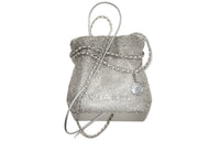 CHANEL Rhinestone Bucket Bags Shoulder Bag Crossbody Bag Mini Women's Silver