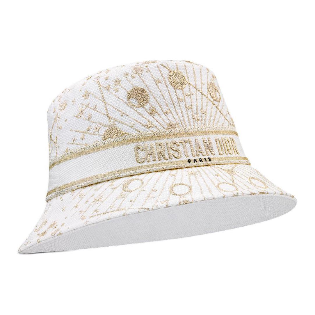 DIOR Cotton Bucket Hats Unisex White