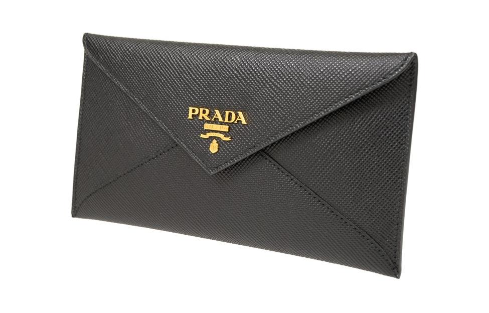 PRADA Calfskin Wallet Women's Black