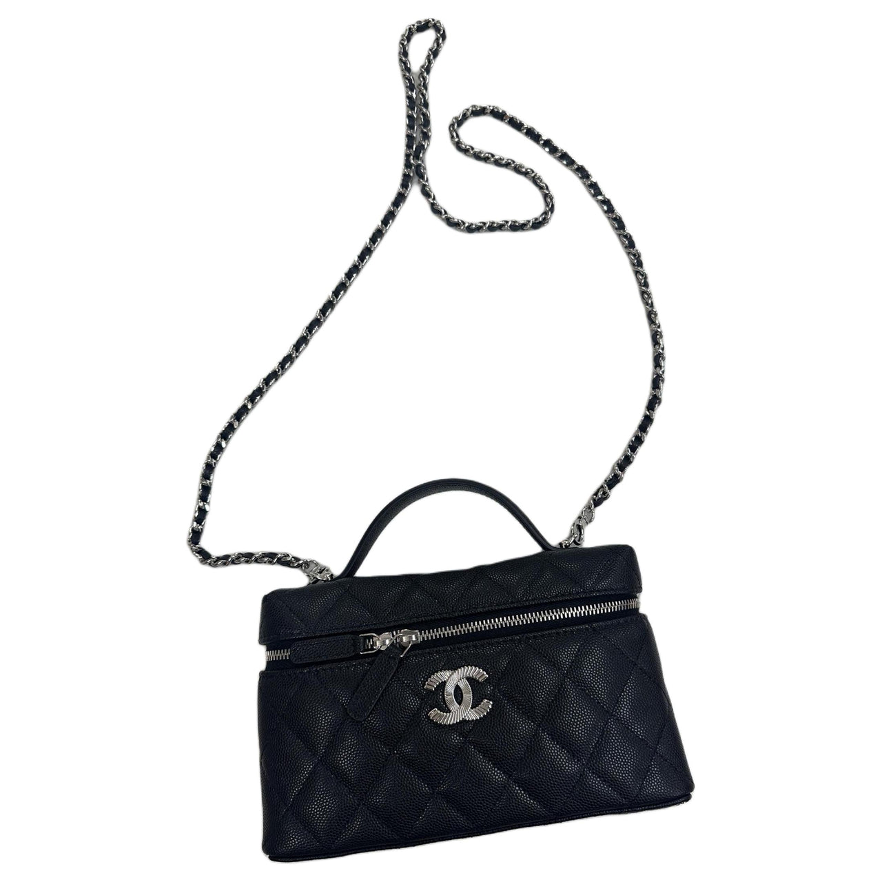 CHANEL Calfskin Shoulder Bag, Crossbody Bag, Handbag Women's Black