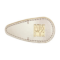 DIOR Cow Leather Stainless Steel Zinc Alloy Metal Hair Clips Women's Light Gold