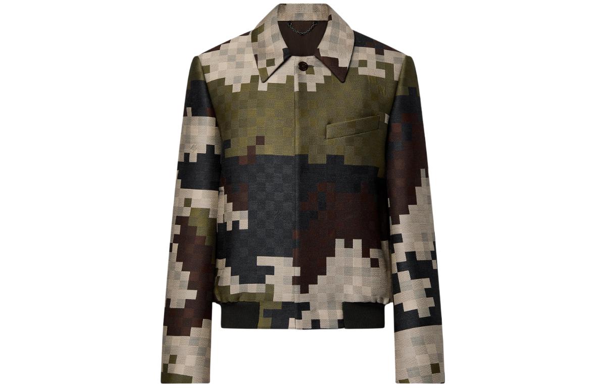 LOUIS VUITTON Silk Blend Tailored Damier Blouson