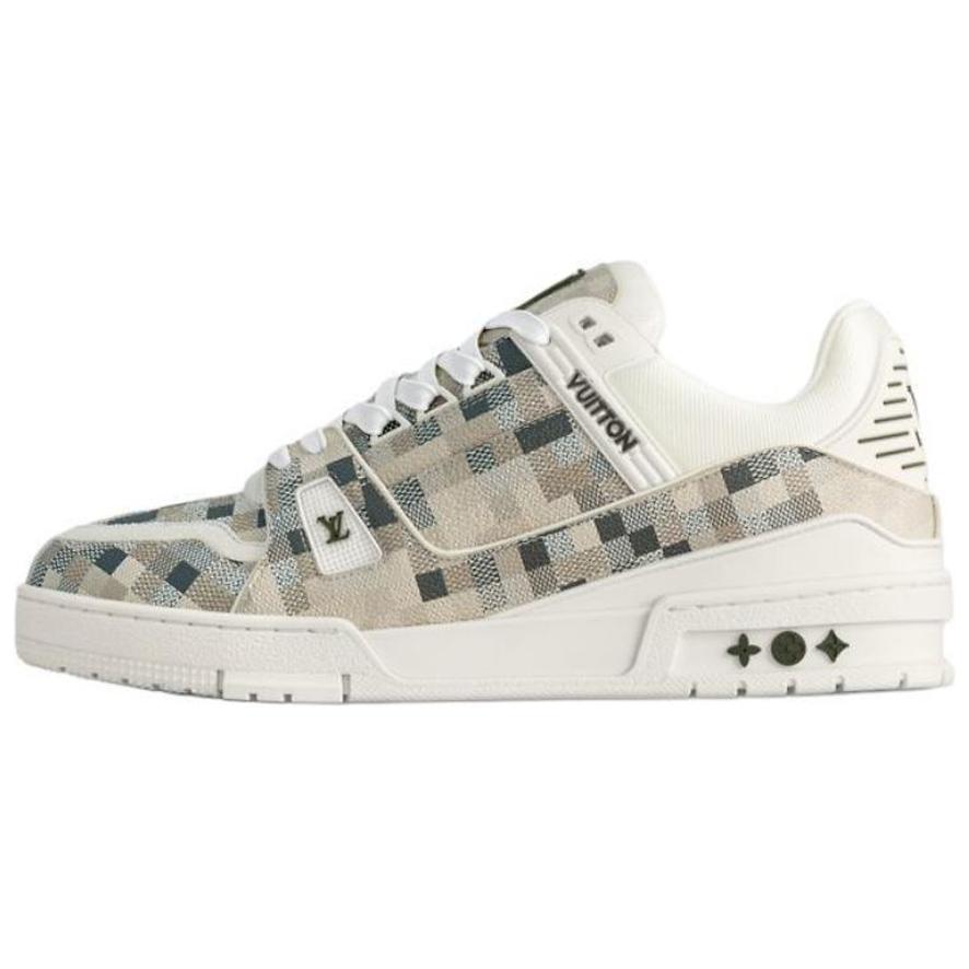 LOUIS VUITTON Trainer High-Top Skateboard Shoes Men's White
