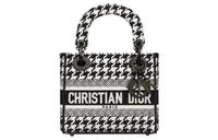 DIOR Lady D Lite Embroidery Lady Dior Bag Tote Bag, Shopping Bag, Handbag Mini Women's Black/White
